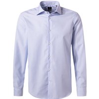 BOGGI MILANO Herren Hemd blau Baumwolle gestreift Slim Fit von BOGGI MILANO