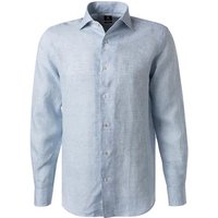 BOGGI MILANO Herren Hemd blau Leinen von BOGGI MILANO