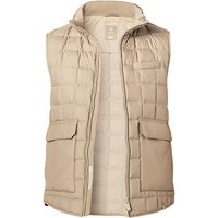 BOGGI MILANO Herren Daunenweste beige Mikrofaser unifarben von BOGGI MILANO