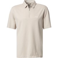 BOGGI MILANO Herren Zip-Polo beige Baumwoll-Piqué von BOGGI MILANO