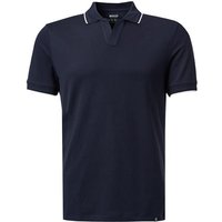 BOGGI MILANO Herren Polo-Shirt blau Baumwoll-Jersey von BOGGI MILANO