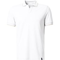 BOGGI MILANO Herren Polo-Shirt weiß Baumwoll-Jersey von BOGGI MILANO