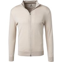 BOGGI MILANO Herren Cardigan beige Merinowolle unifarben von BOGGI MILANO