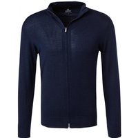 BOGGI MILANO Herren Cardigan blau Merinowolle unifarben von BOGGI MILANO