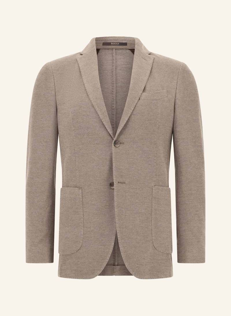 Boggi Milano B Jersey Micro Textured Jacket In A Cotton Blend grau von BOGGI MILANO