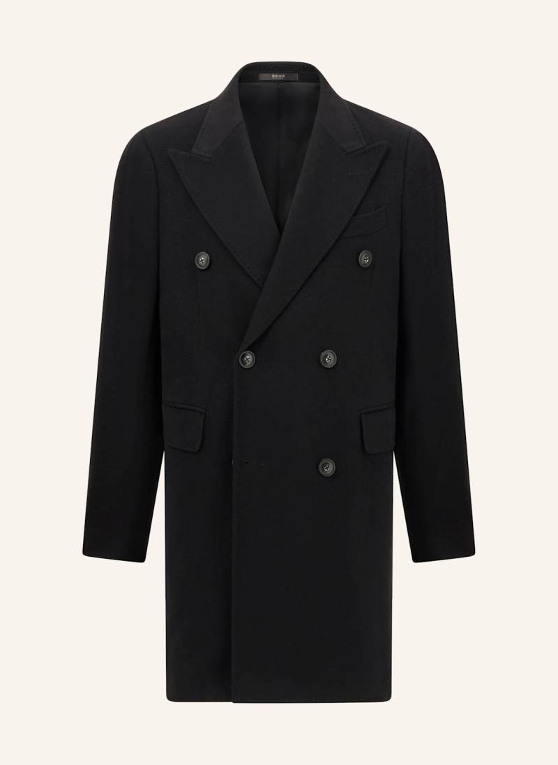 Boggi Milano Double-Breasted Coat In Pure Cashmere. schwarz von BOGGI MILANO