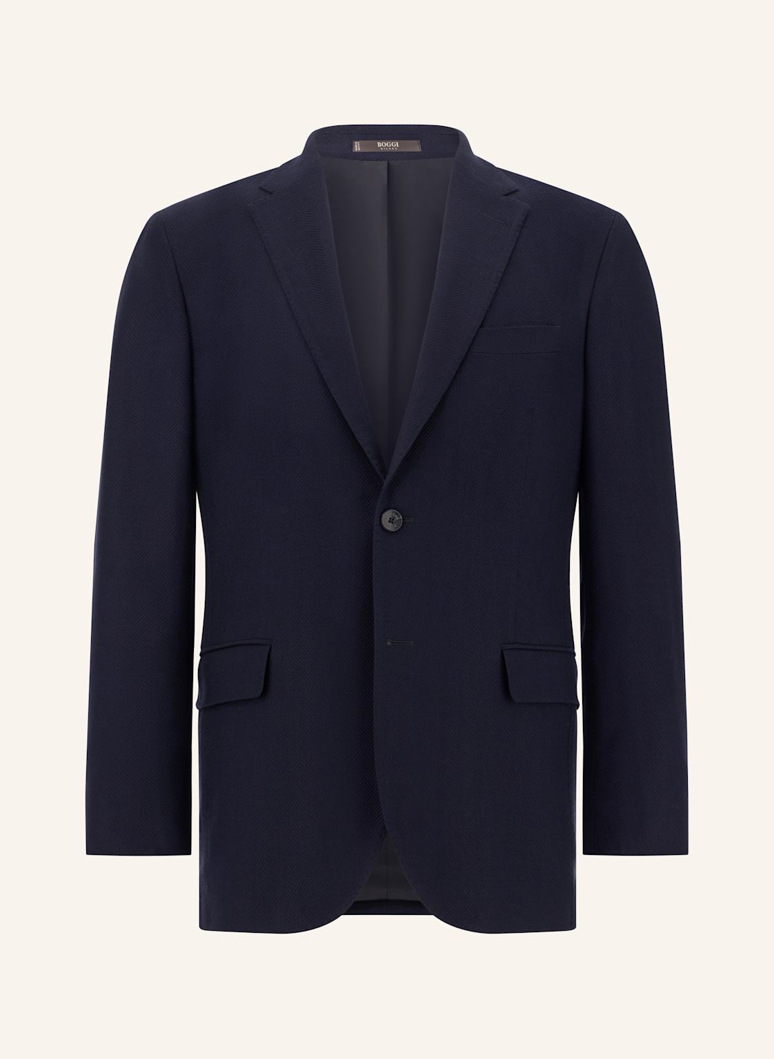 Boggi Milano Herringbone Stretch Wool Jacket blau von BOGGI MILANO
