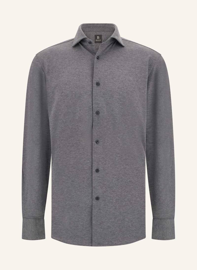 Boggi Milano Jerseyhemd Regular Fit grau von BOGGI MILANO