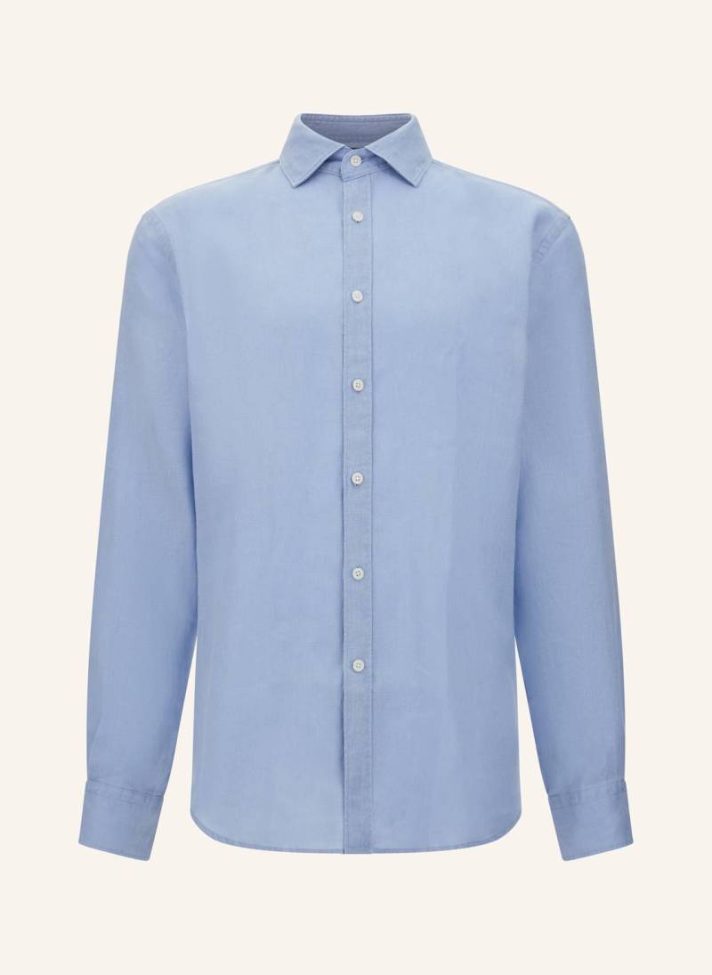 Boggi Milano Leinenhemd Regular Fit blau von BOGGI MILANO