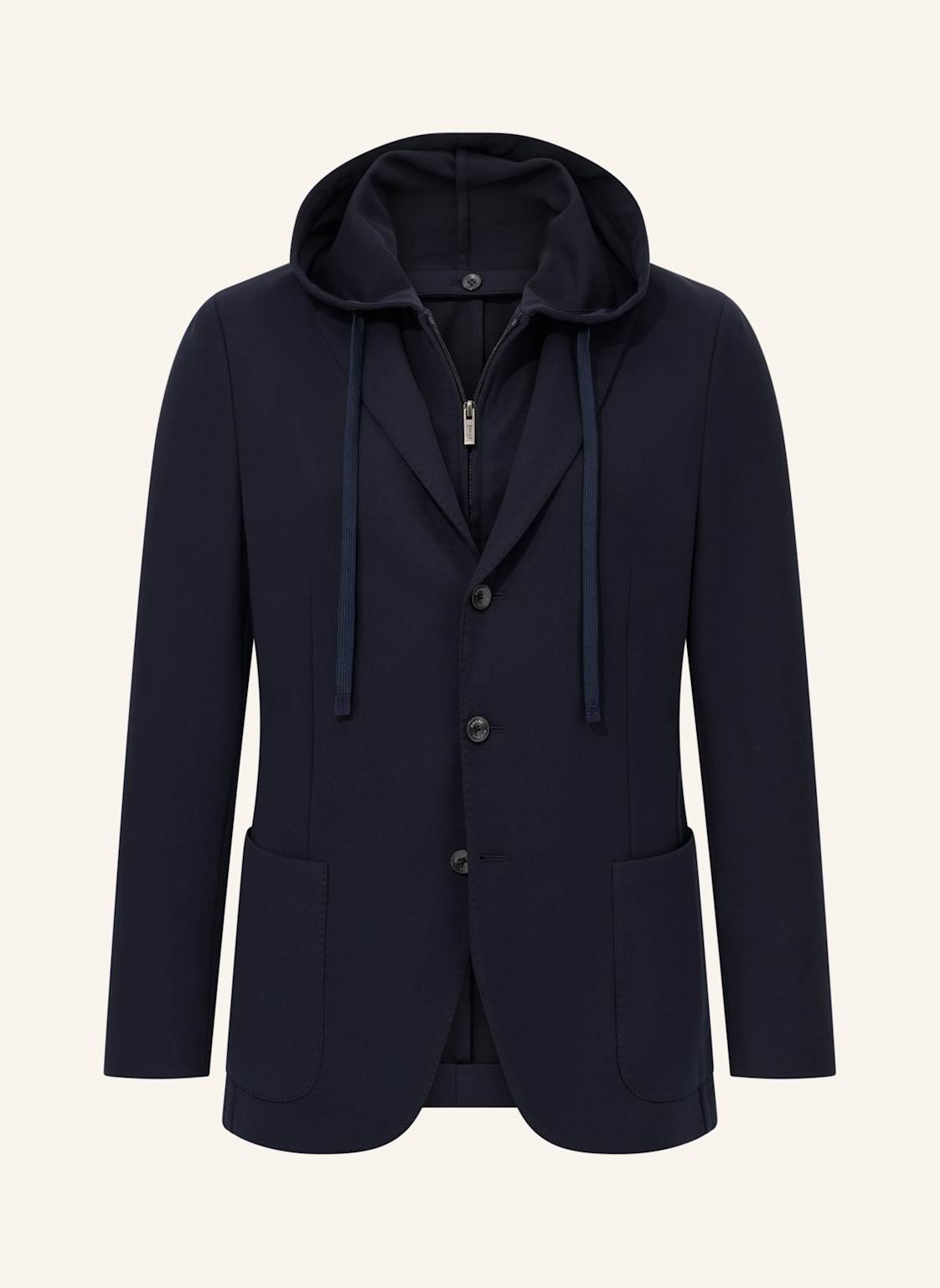 Boggi Milano Madison Sweatshirt Jacket In A Stretch Cotton Blend blau von BOGGI MILANO