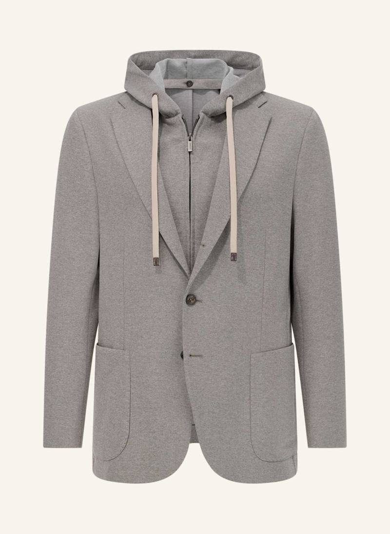 Boggi Milano Madison Sweatshirt Jacket In A Stretch Cotton Blend braun von BOGGI MILANO