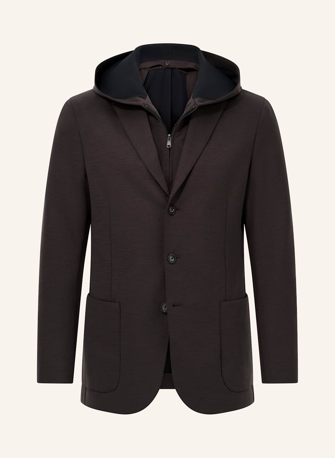 Boggi Milano Madison Sweatshirt Jacket In A Wool Blend braun von BOGGI MILANO