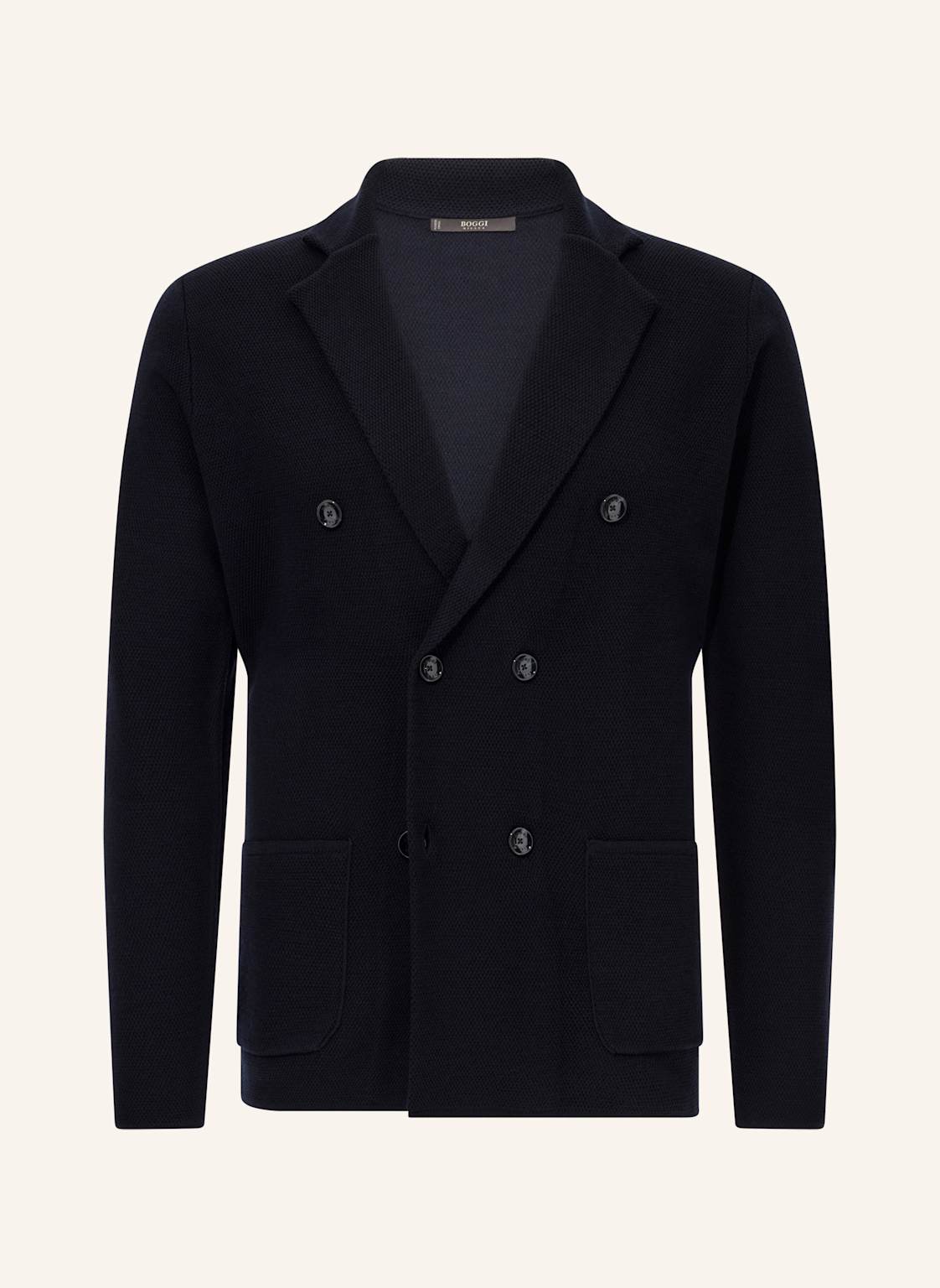 Boggi Milano Merino Wool Double-Breasted Jacket blau von BOGGI MILANO