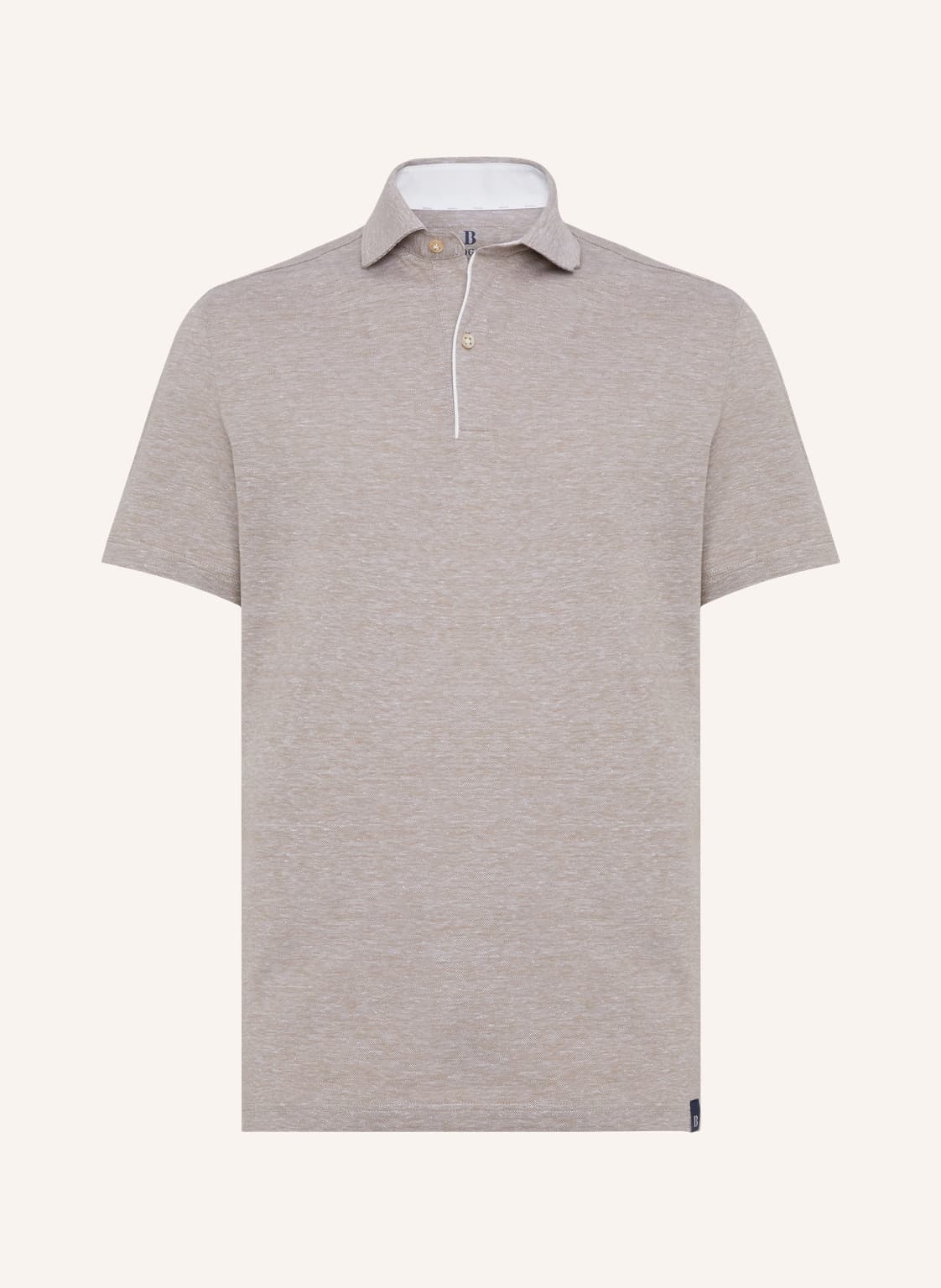 Boggi Milano Piqué-Poloshirt Mit Leinen beige von BOGGI MILANO