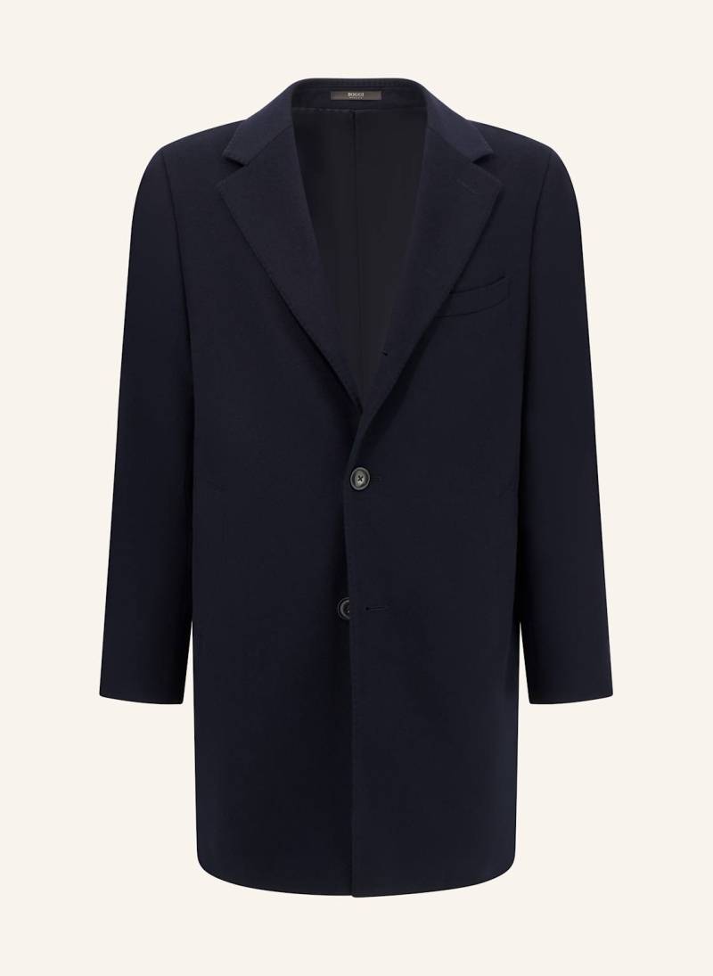 Boggi Milano Single-Breasted Coat In Pure Cashmere. blau von BOGGI MILANO