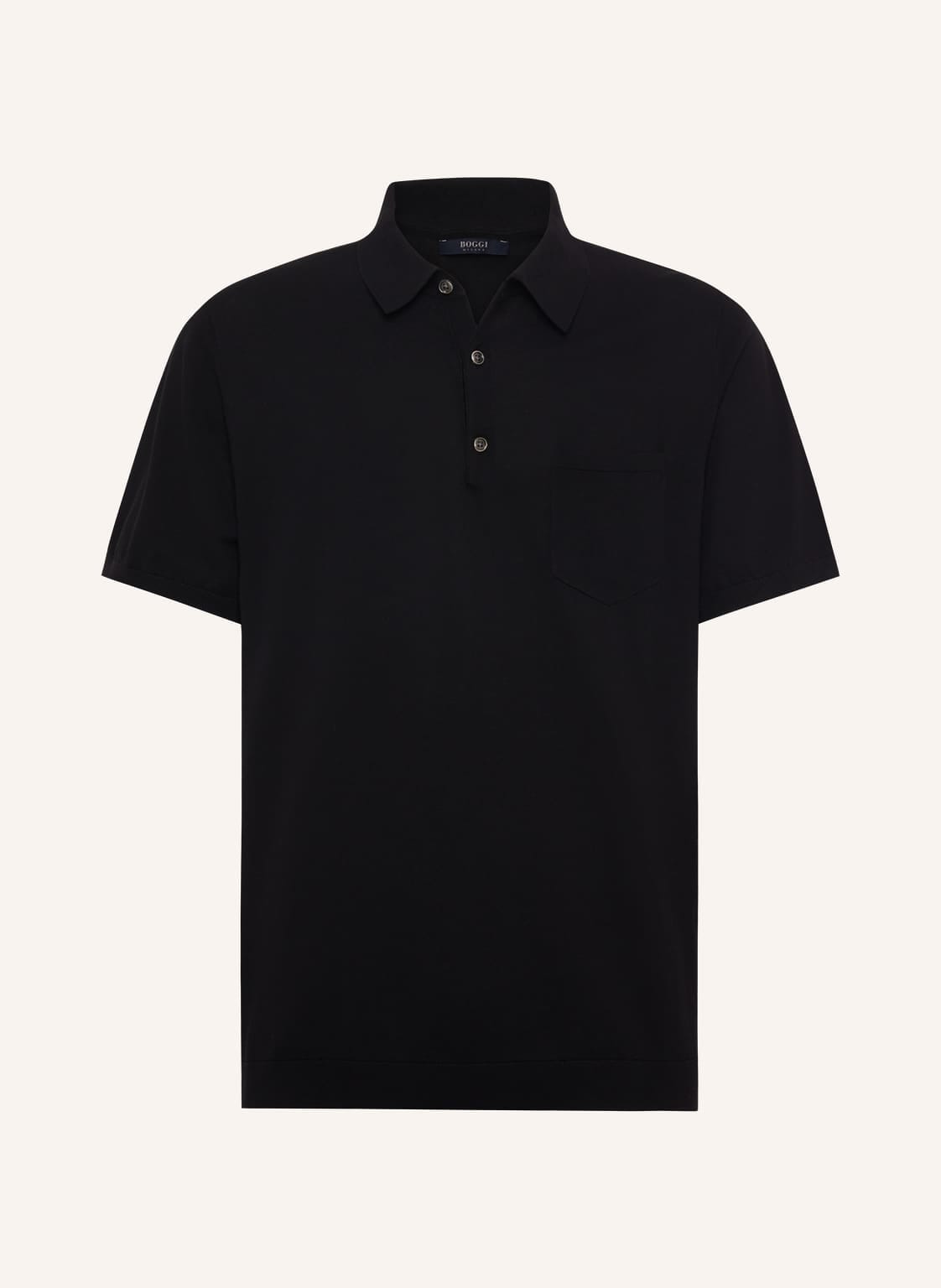 Boggi Milano Strick-Poloshirt Aus Leinen schwarz von BOGGI MILANO