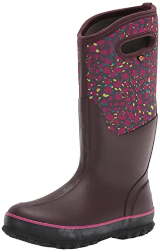 BOGS Damen Classic Tall Waterproof Stiefel Gummistiefel, Animal-Print – Burgunderrot, 38 EU von BOGS