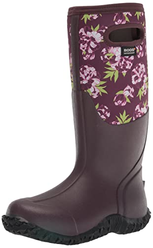 BOGS Damen Mesa Stiefel Gummistiefel, Pfingstrosen-Druck, Burgunderrot, 38 EU von BOGS