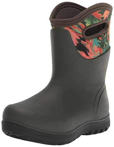 BOGS Damen Neo-Classic Mid Waterproof Stiefel Gummistiefel, Wildbürste – Dunkelgrün, 36.5 EU von BOGS