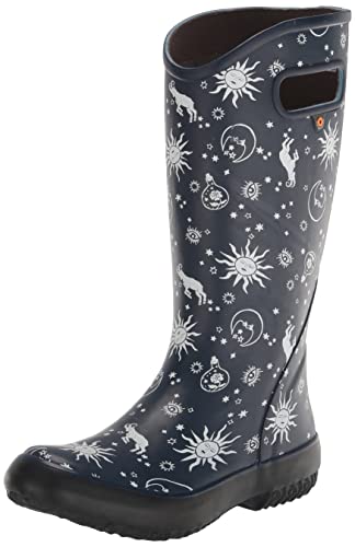 BOGS Damen Regenstiefel, wasserdicht Gummistiefel, Astro-Print – Marineblau, 40 EU von BOGS