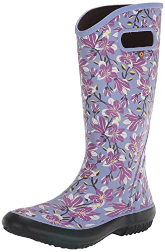 BOGS Damen Regenstiefel, wasserdicht Gummistiefel, Magnolien-Druck – Immergrün, 38 EU von BOGS