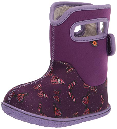 BOGS Unisex Baby Waterproof Snowboot Regenstiefel, Schmetterlinge, violett, 25.5 EU von BOGS