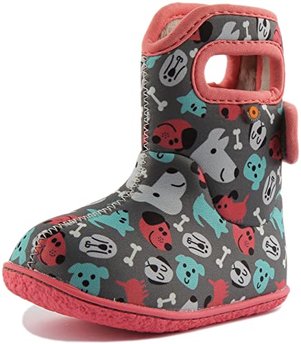 BOGS Unisex Baby Waterproof Snowboot Regenstiefel, Welpen-dunkelgrau, 25 EU von BOGS