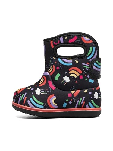 BOGS Unisex-Kinder Ii-Rainbow Fun (Kleinkind) Regenstiefel, Schwarz Multi, 9 Little Kid von BOGS