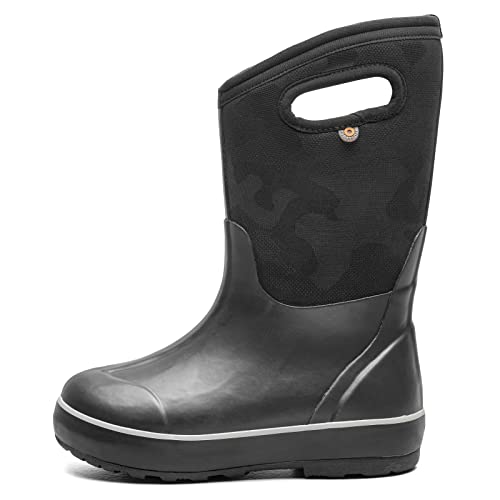 Bogs Kids Classic Waterproof Rain Boot, Tonal Camo Print - Black, Size 8 Little Kid von BOGS