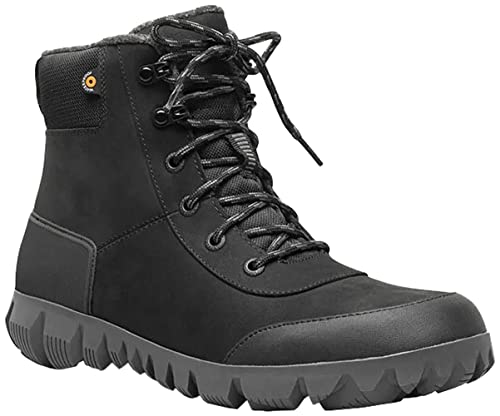 Bogs Mens Arcata Urban Leather Mid Boot, Black, Size 8 von BOGS