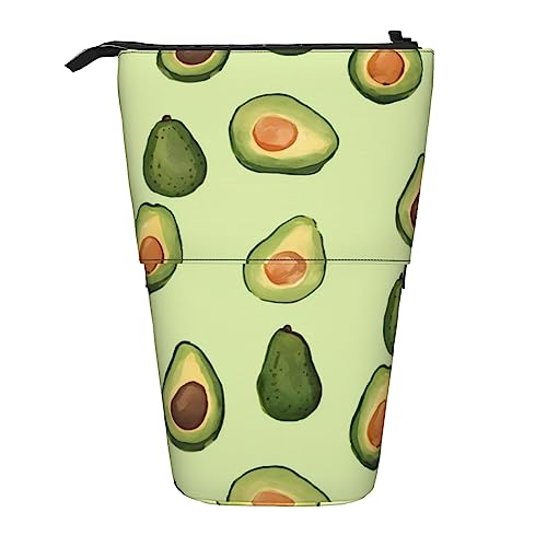 BOHHO Teleskop-Bleistifttasche, Avocado-Muster, Federmäppchen, Stifthalter, Make-up-Tasche, Kosmetik-Organizer, Tasche, Box, Unisex von BOHHO