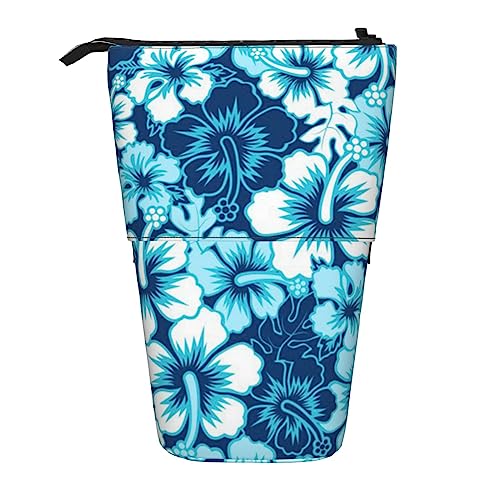 BOHHO Teleskop-Bleistifttasche, Hawaii-Blume, Federmäppchen, Stifthalter, Make-up-Tasche, Kosmetik-Organizer, Tasche, Box, Unisex von BOHHO