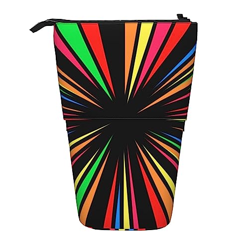 BOHHO Teleskop-Bleistifttasche, Regenbogenfarben, Federmäppchen, Stifthalter, Make-up-Tasche, Kosmetik-Organizer, Tasche, Box, Unisex von BOHHO