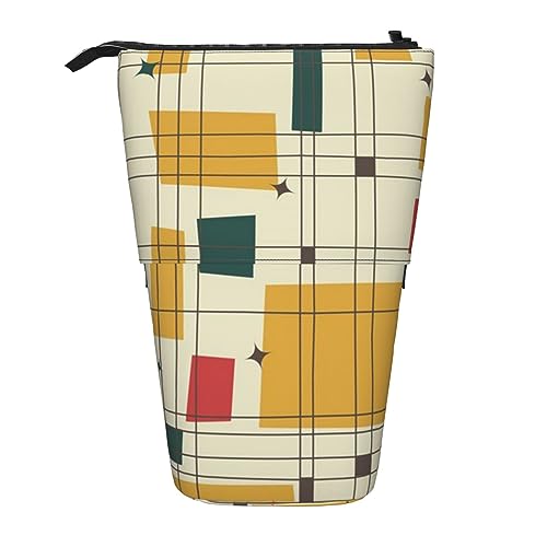 BOHHO Teleskop-Bleistifttasche Mid Century Modern Federmäppchen Stiftetasche Halter Schminktasche Kosmetik Organizer Tasche Box Unisex von BOHHO