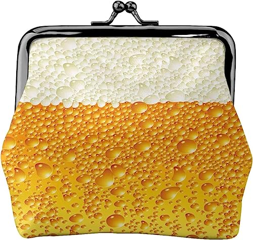 Geldbörse Brieftasche Sommerbier Schaum Schnalle Leder Geldbörsen Vintage Beutel Kiss-Lock Geldbörse Mini Geldbörsen für Frauen Mädchen von BOHHO