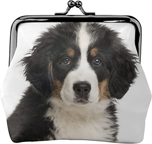 Geldbörse mit Schnalle, Berner Sennenhund, Leder-Geldbörse, Kleingeldtasche mit Kiss-Lock-Verschluss, Schnallen-Geldbörse von BOHHO