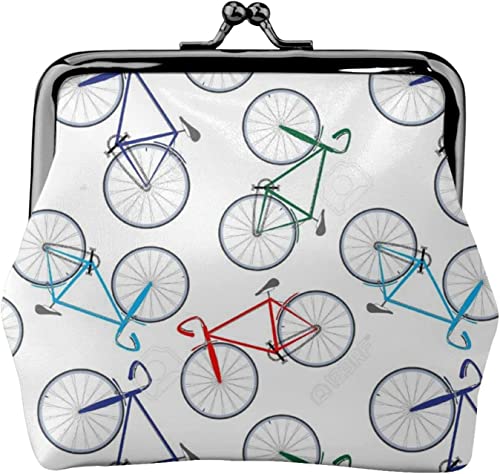 Geldbörse mit Schnalle, Fahrrad-Geldbörse aus Leder, Kleingeldtasche mit Kiss-Lock-Verschluss, Schnallen-Geldbörse von BOHHO