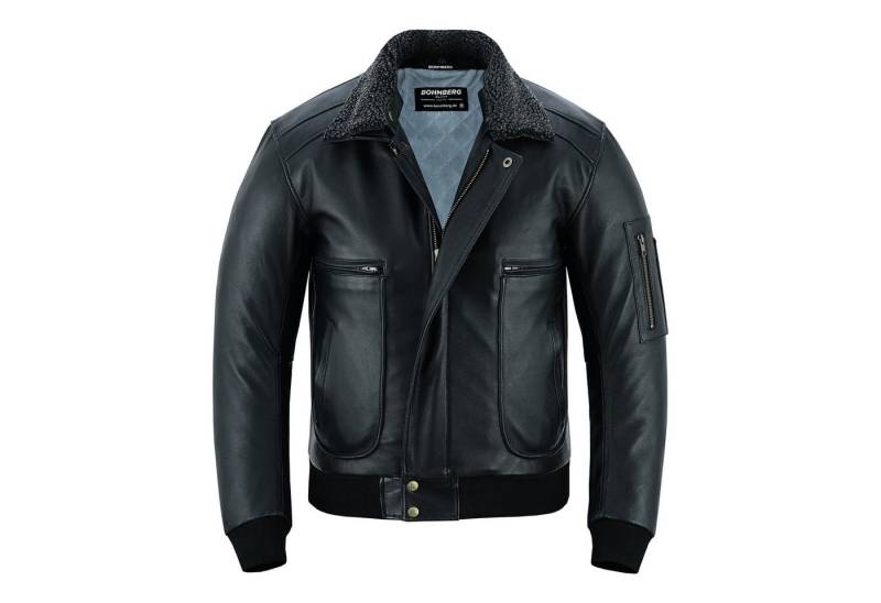 BOHMBERG Lederjacke Herren Pilotenjacke echtes Büffelleder Fliegerjacke HerbstWinterjacke von BOHMBERG