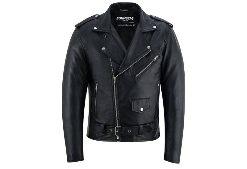 BOHMBERG Lederjacke LEOS Herren Biker-Übergangsjacke aus echtem Ziegennappaleder von BOHMBERG