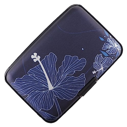 BOHONG Mini Aluminium Karten Brieftasche RFID Kreditkartenetui RFID Kreditkartenetui Bussiness Card Case Metall ID Case für Männer Frauen - Lutos Flower, Lutos Blume, Small, Modern von BOHONG