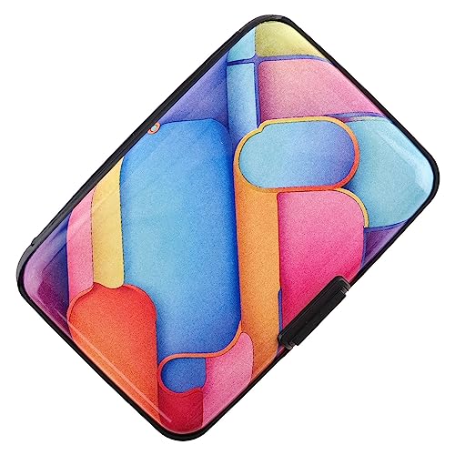 BOHONG Mini Aluminium Karten Brieftasche RFID Kreditkartenetui RFID Kreditkartenetui Bussiness Card Case Metall ID Fall für Männer Frauen Farbe Figur, Farbe Figur, Small, Modern von BOHONG