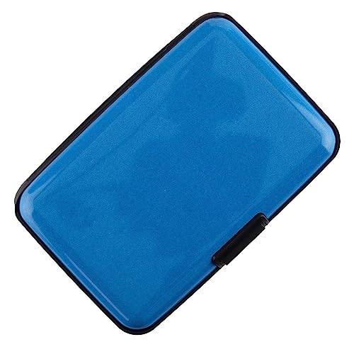 Mini Aluminium Karten Brieftasche RFID Kreditkartenetui RFID Kreditkartenetui Bussiness Card Case Metall ID Case für Männer Frauen Macaron Blue, Macaron Blau, Small, Modern von BOHONG