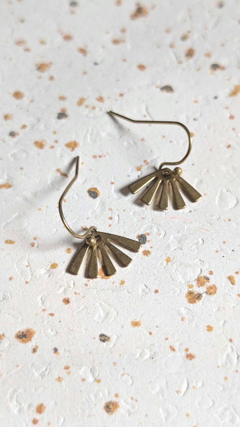 Ohrringe Goldfarben, Klein, Fächer, Metall, Damen von BOHOVELVETSUN