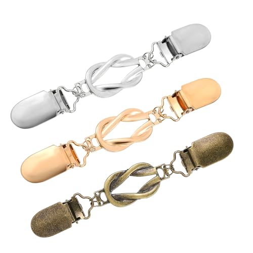 BOHUIZ 3 Stück Vintage Pullover Clips, Clips für Kleidung Cinch Clip Cardigan Clip für Schals Strickjacken Anzüge Pullover Kleider von BOHUIZ