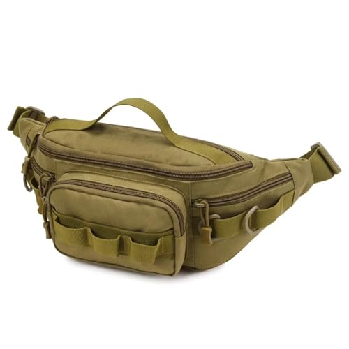 BOJHGO Angeltasche Angeln Köder Tasche wasserdichte Multifunktionale Reisetasche for Männer Taille Brust Rucksack Fanny Pack(Khaki) von BOJHGO