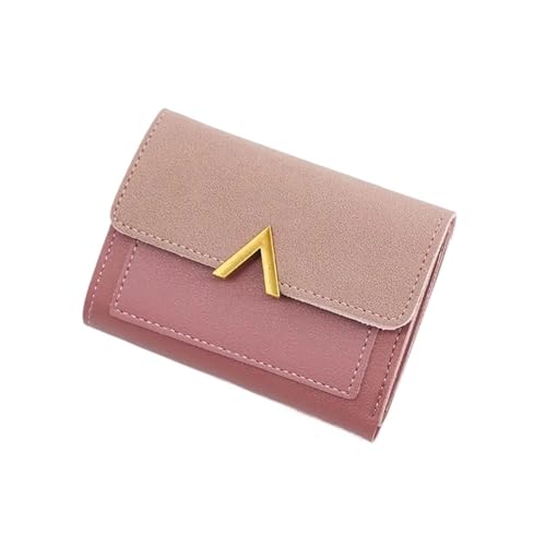 BOJHGO Brieftasche Kurze Geldbörse Frauen Geldbörsen Kartenhalter Handtasche Damen Kleine Brieftasche Weibliche Haspe Mädchen Geld Tasche Brieftasche Damen(Rose red) von BOJHGO