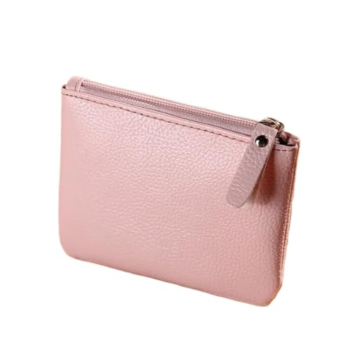 BOJHGO Damen-Geldbörse, Retro-Geldbörsen for Damen, Muster, einfarbig, mit Reißverschluss, tragbare Tasche, weiche Handtasche Brieftasche Damen(Pink) von BOJHGO