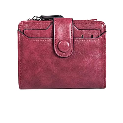 BOJHGO Damen-Geldbörse, dünne, Kurze Damen-Geldbörse mit Kartenfenster, geeignet for Männer und Frauen Brieftasche Damen(Purple) von BOJHGO