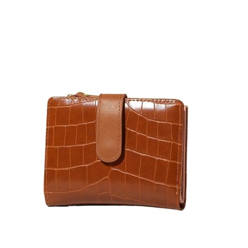 BOJHGO Damen-Geldbörse, kleine Geldbörsen, Leder-Geldbörse, beliebte Damen-Kartenhalter-Geldbörsen for Damen Brieftasche Damen(Brown) von BOJHGO