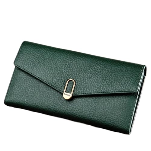BOJHGO Damen-Geldbörse aus echtem Leder, Damen-Geldbörsen, Geldbörsen for Damen, Kreditkartenetui Brieftasche Damen(Green) von BOJHGO